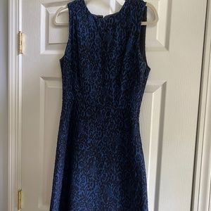 Zara black and blue pattern dress